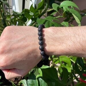 Men’s 10mm Lava Stone Energy Bracelet